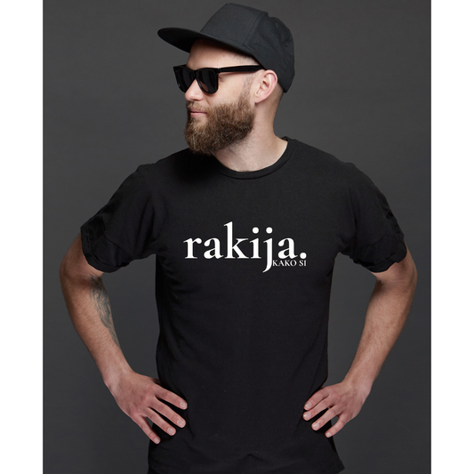 Rakija Tee, Cotton Crew T-shirt,  Macedonian Rakija, Traditional Alcohol, Rakija Print, Gift for Him/Her, Macedonian Pride