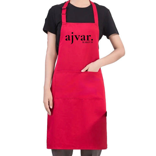 Customisable Kako Si Black Apron with Pockets, Multiple Phrases to Choose from, Colour Khaki, Red Available, Gift for the Woman in Your Life