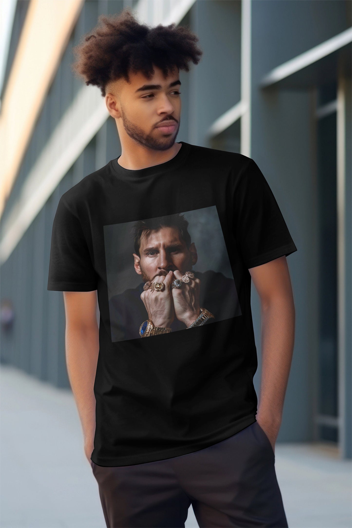 Lionel Messi T-Shirt, 8 Ballon d'Or rings, The GOAT, Football Player, Soccer TShirt